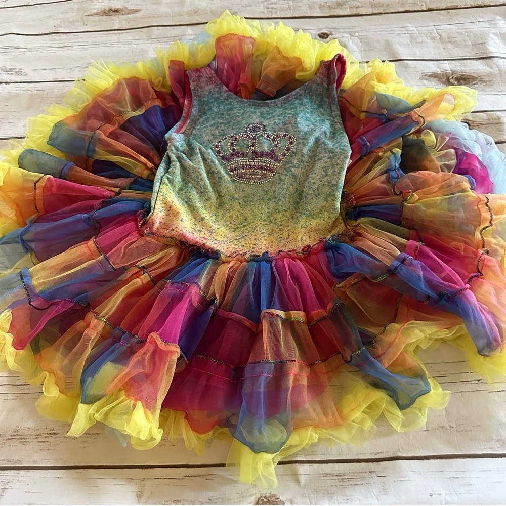 Popatu rainbow queen tulle dress vguc